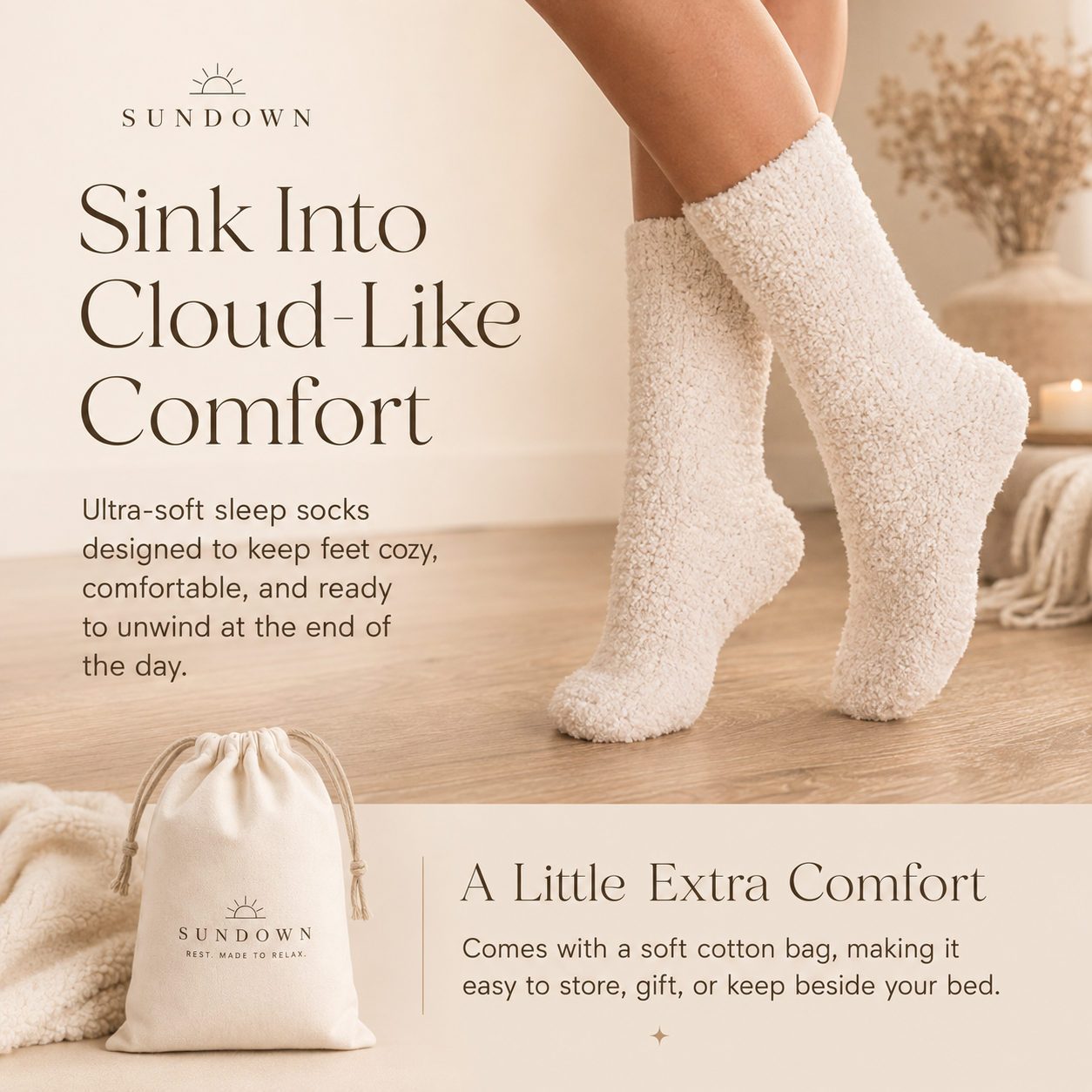 Sundown Cloud Sleeping Socks